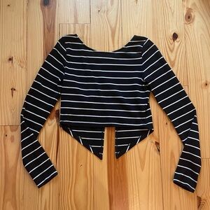 Striped Black and White Women's Top